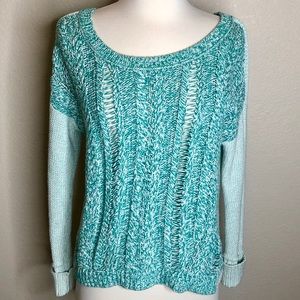American Eagle AEO Mint Green Loose Knit Sweater